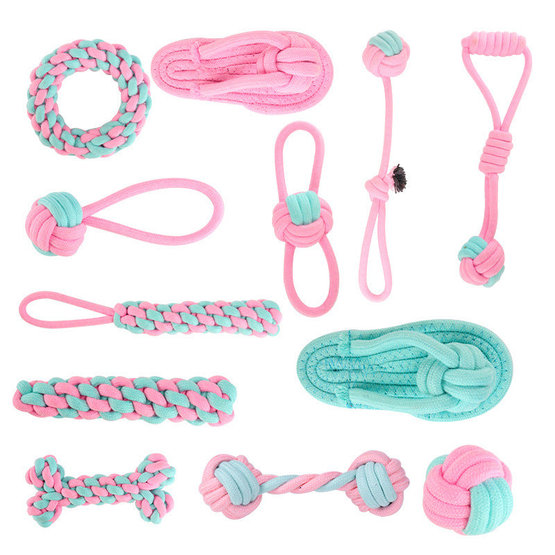 Cotton Knot Rope Dog Chew Toy Set