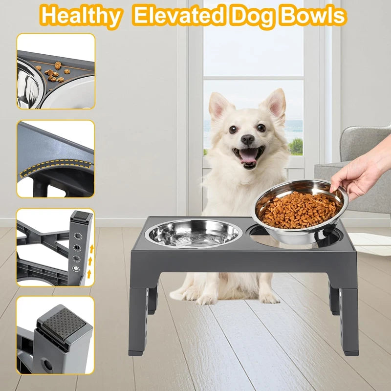 Elevated Adjustable Dog Feeder Stand