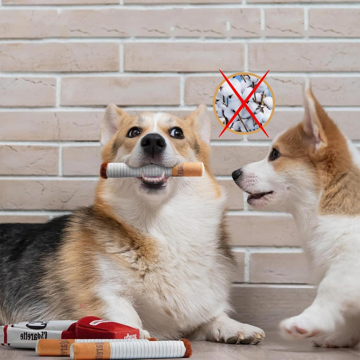 Squeaky Cigarette Plush Dog Toy