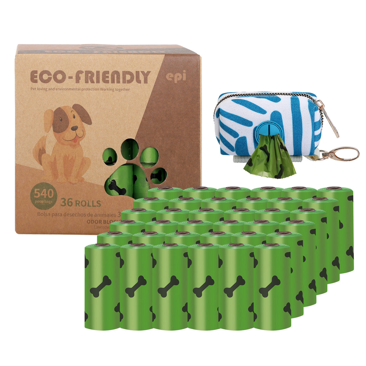 Biodegradable Dog Poop Bags with Dispenser Box