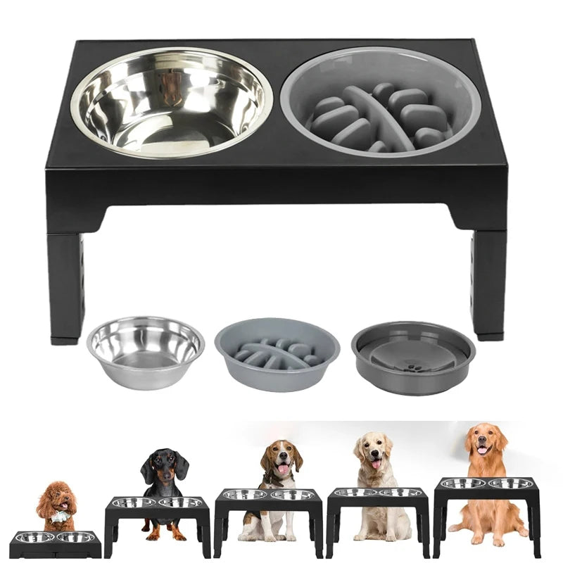 Elevated Adjustable Dog Feeder Stand