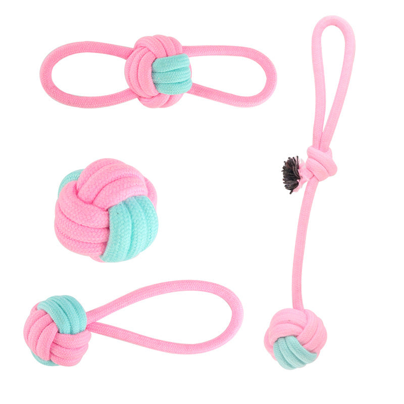Cotton Knot Rope Dog Chew Toy Set
