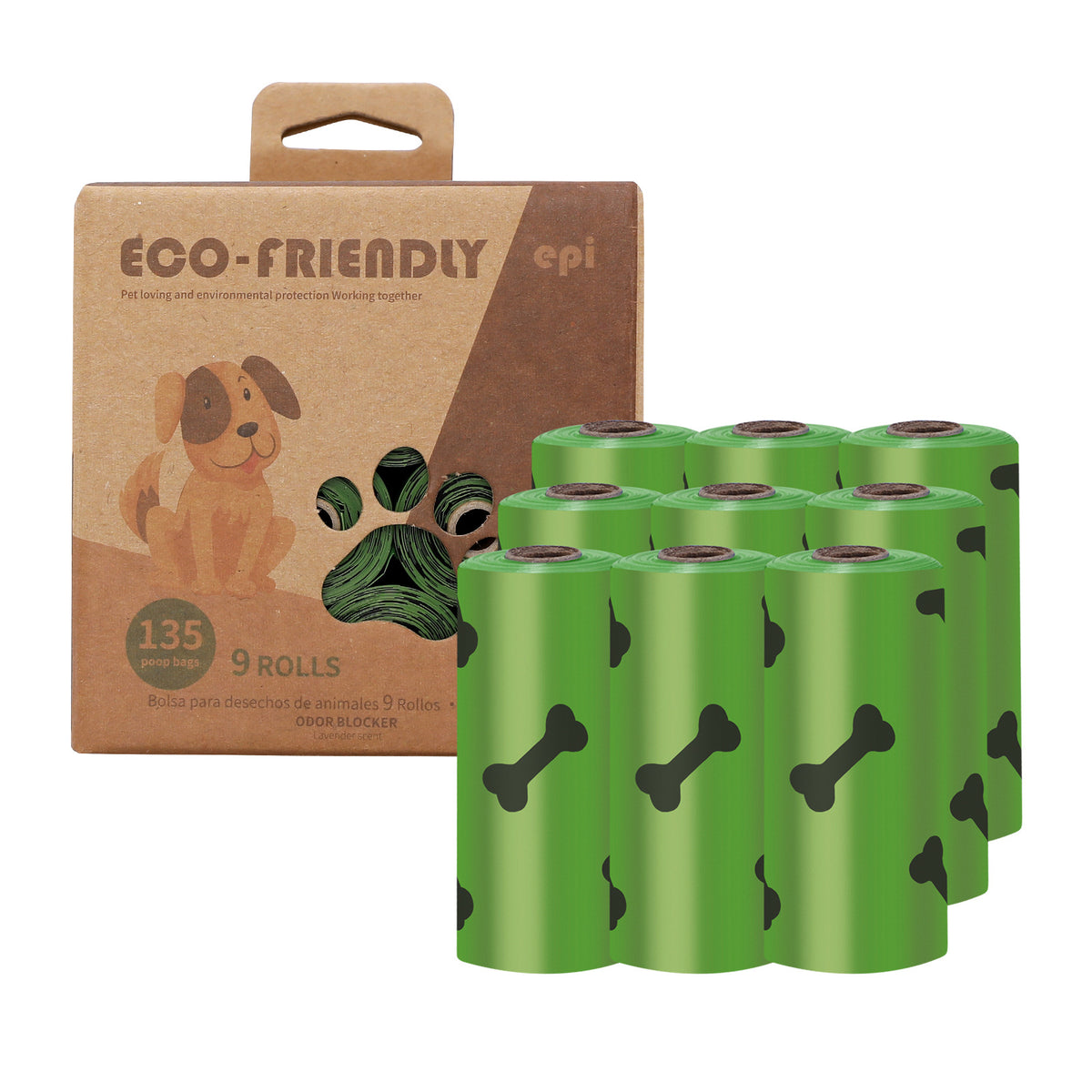 Biodegradable Dog Poop Bags with Dispenser Box