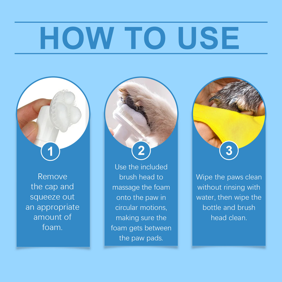Pet Paw Foam Cleaner for Dogs & Cats