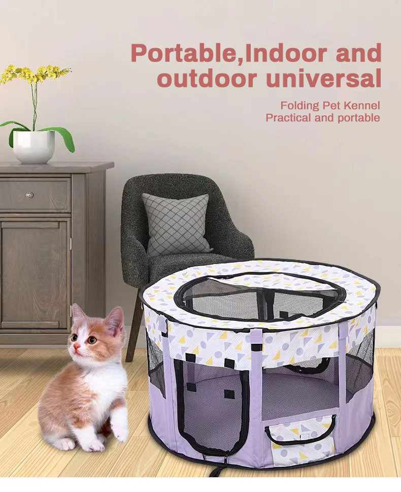 Foldable Cat Enclosure Tent with Mesh Door