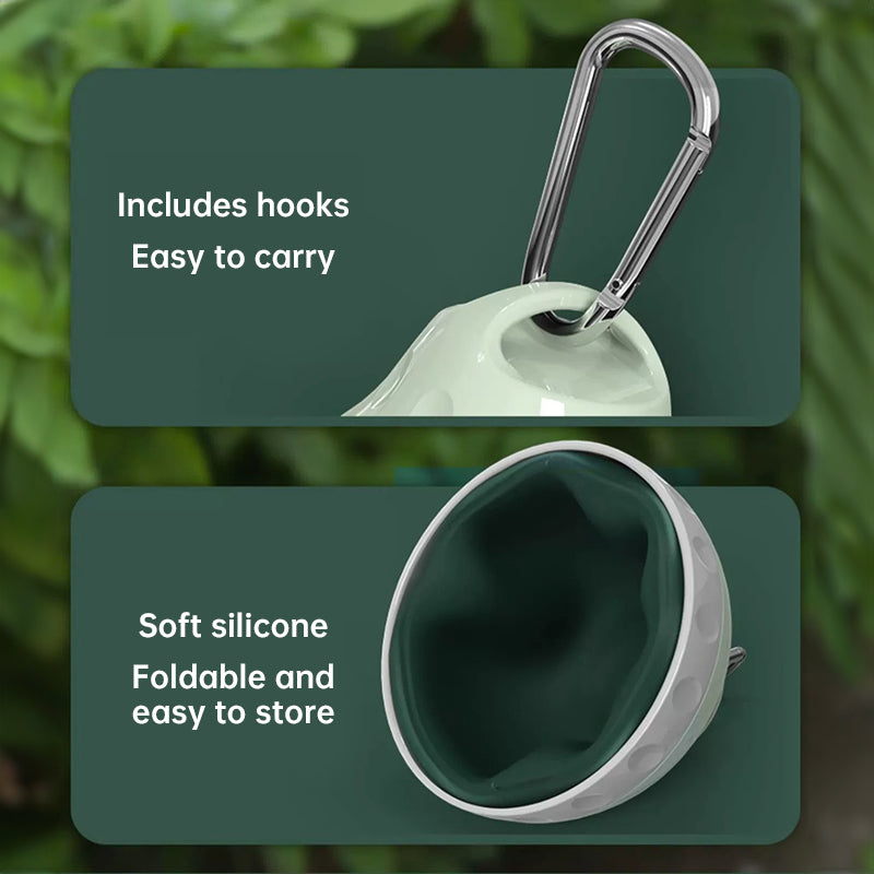 Tear-Drop Pet Water Bottle with Bowl — Hiking & Travel