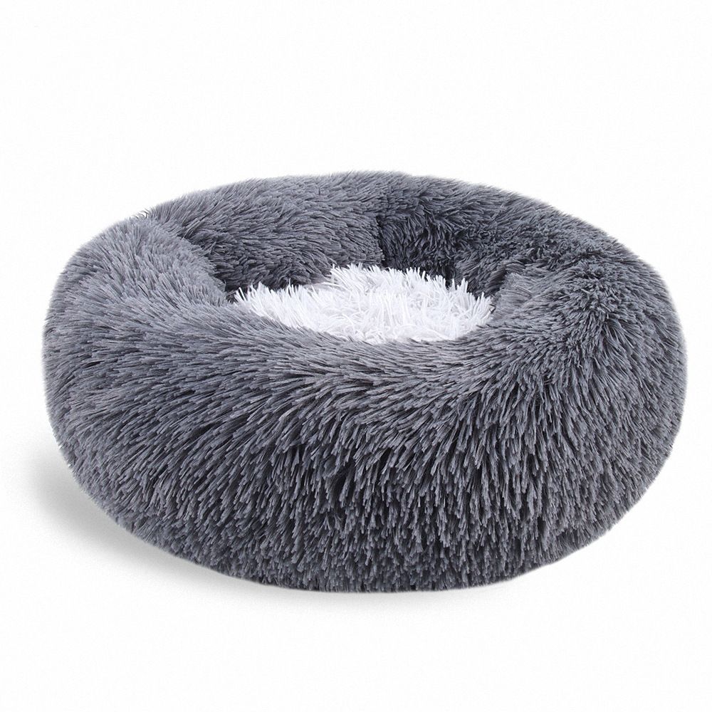 Round Plush Pet Bed for Cats & Small Dogs