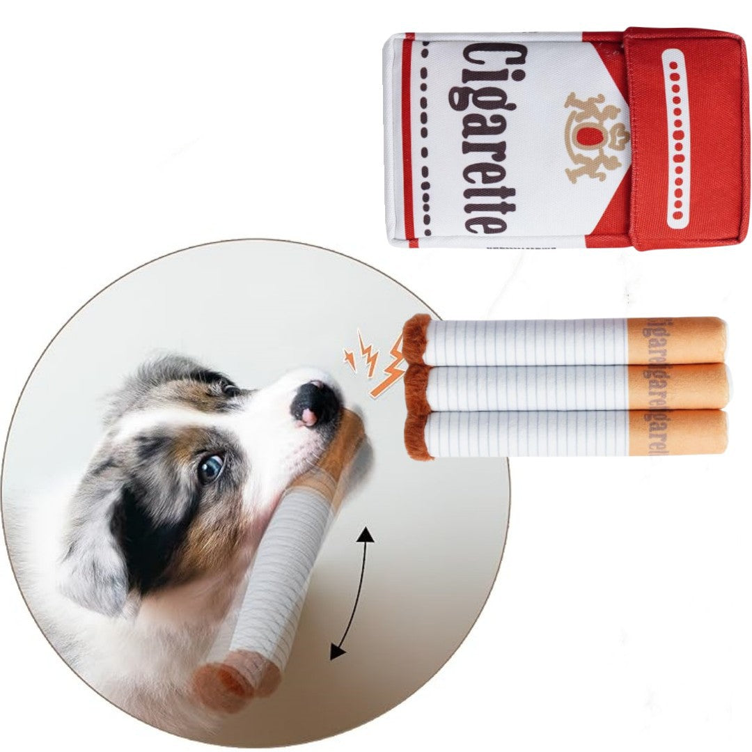 Squeaky Cigarette Plush Dog Toy