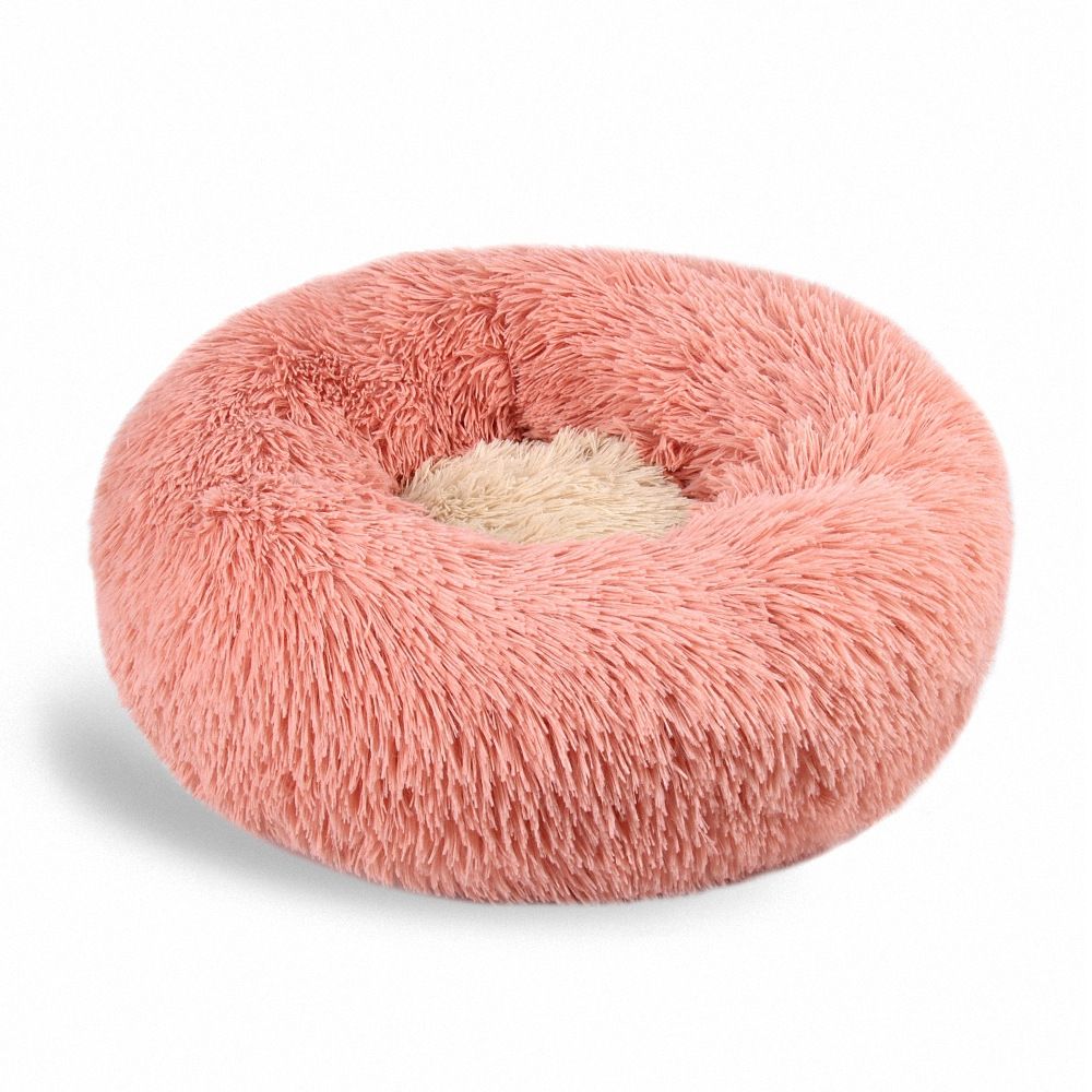 Round Plush Pet Bed for Cats & Small Dogs