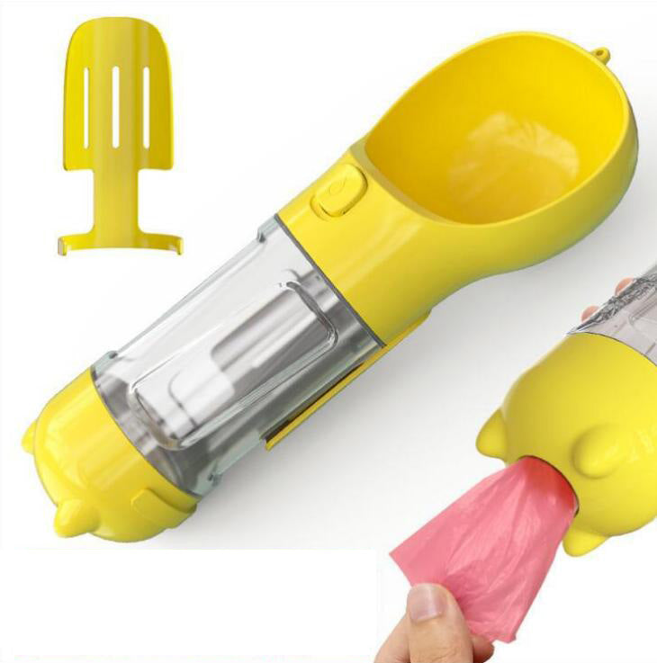 Pet Water Bottle & Poop Bag Dispenser Combo