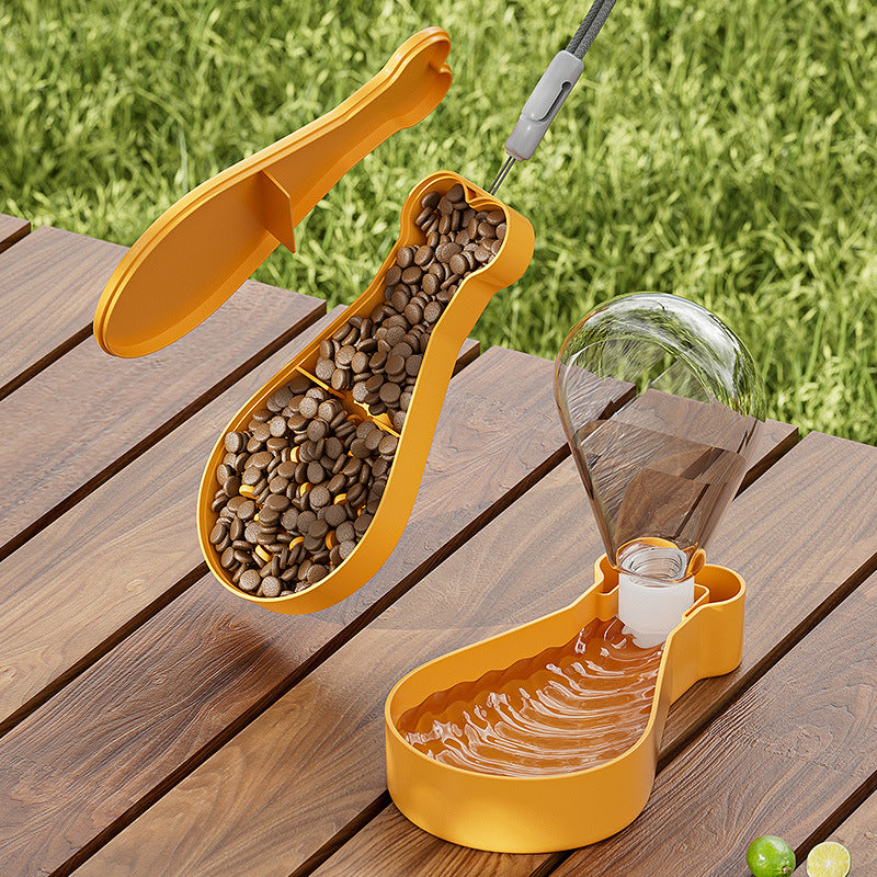 2-Layer Dog Travel Water Bottle & Feeder