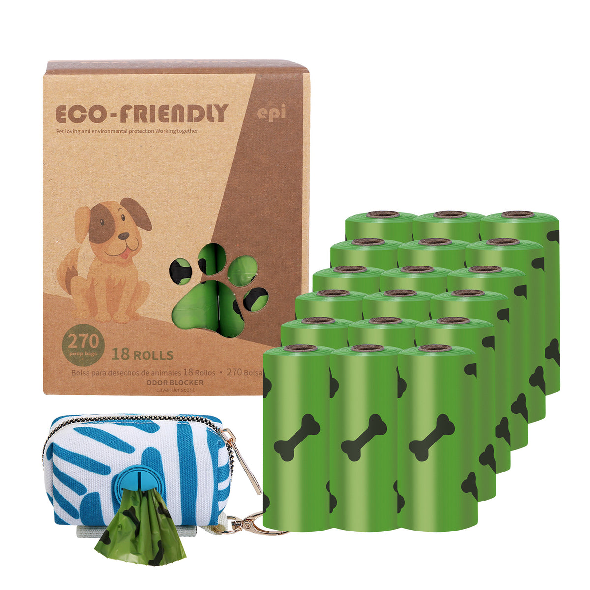 Biodegradable Dog Poop Bags with Dispenser Box