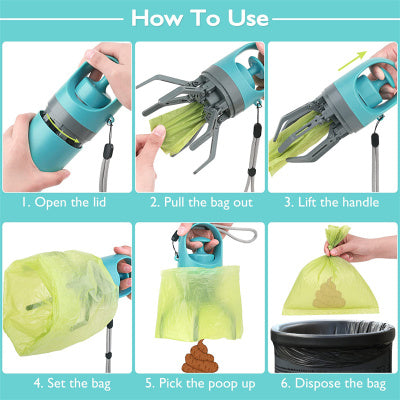 Dog Pooper Scooper with Built-in Bag Dispenser