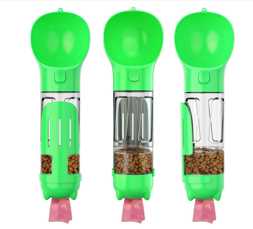 Pet Water Bottle & Poop Bag Dispenser Combo