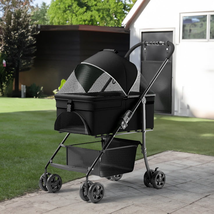 2-in-1 Foldable Pet Stroller & Car Seat