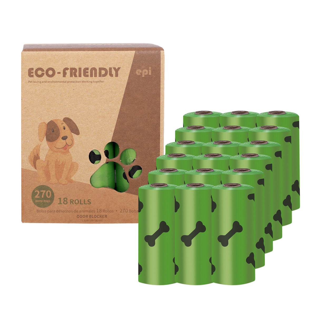 Biodegradable Dog Poop Bags with Dispenser Box