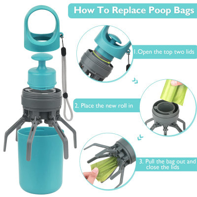 Dog Pooper Scooper with Built-in Bag Dispenser