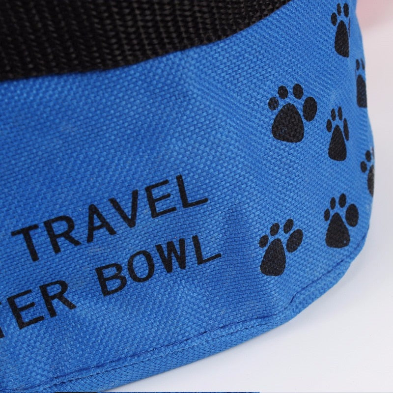 Foldable Canvas Pet Travel Bowl & Water Bottle