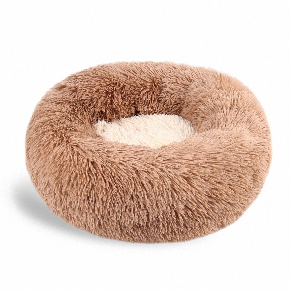 Round Plush Pet Bed for Cats & Small Dogs