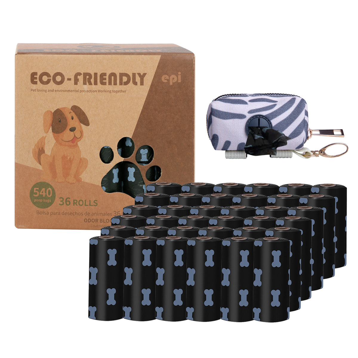 Biodegradable Dog Poop Bags with Dispenser Box