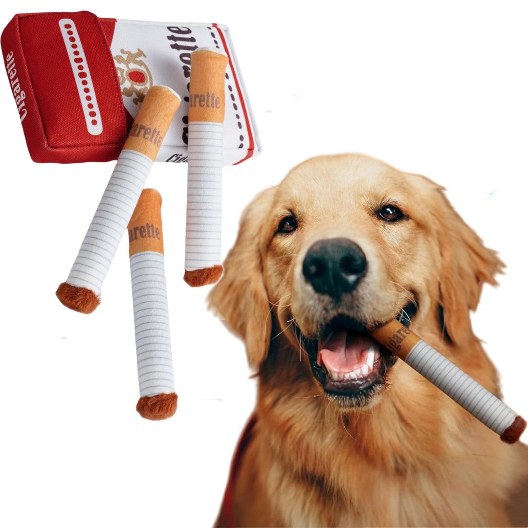 Squeaky Cigarette Plush Dog Toy
