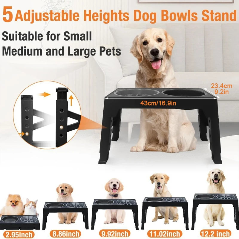 Elevated Adjustable Dog Feeder Stand