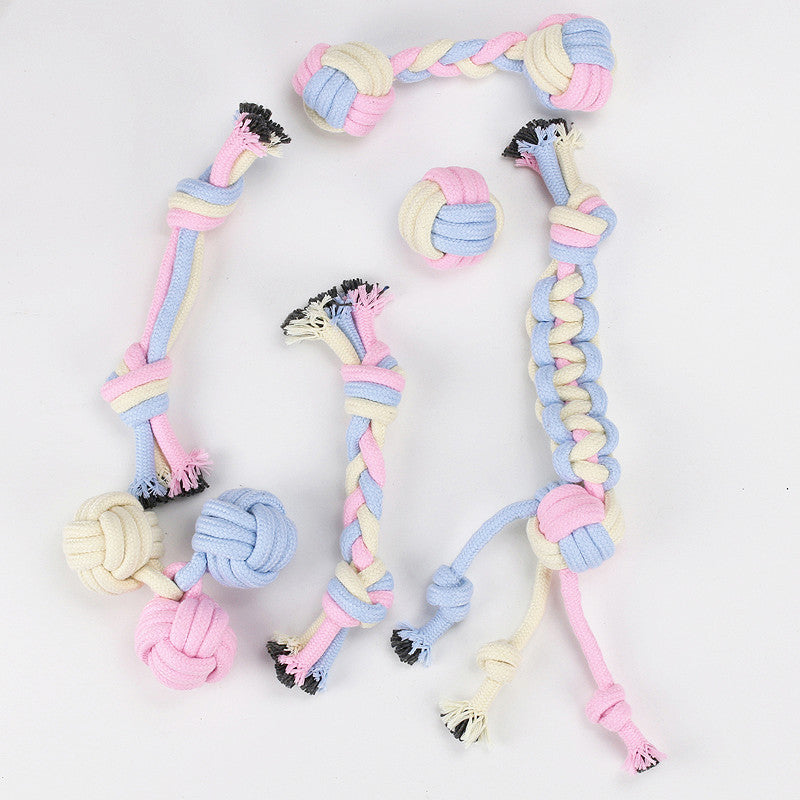 Cotton Knot Rope Dog Chew Toy Set