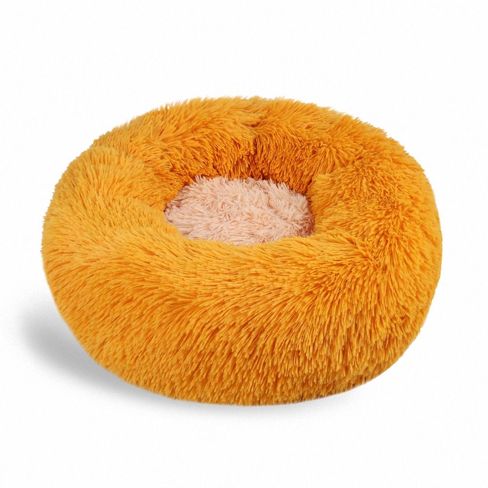 Round Plush Pet Bed for Cats & Small Dogs