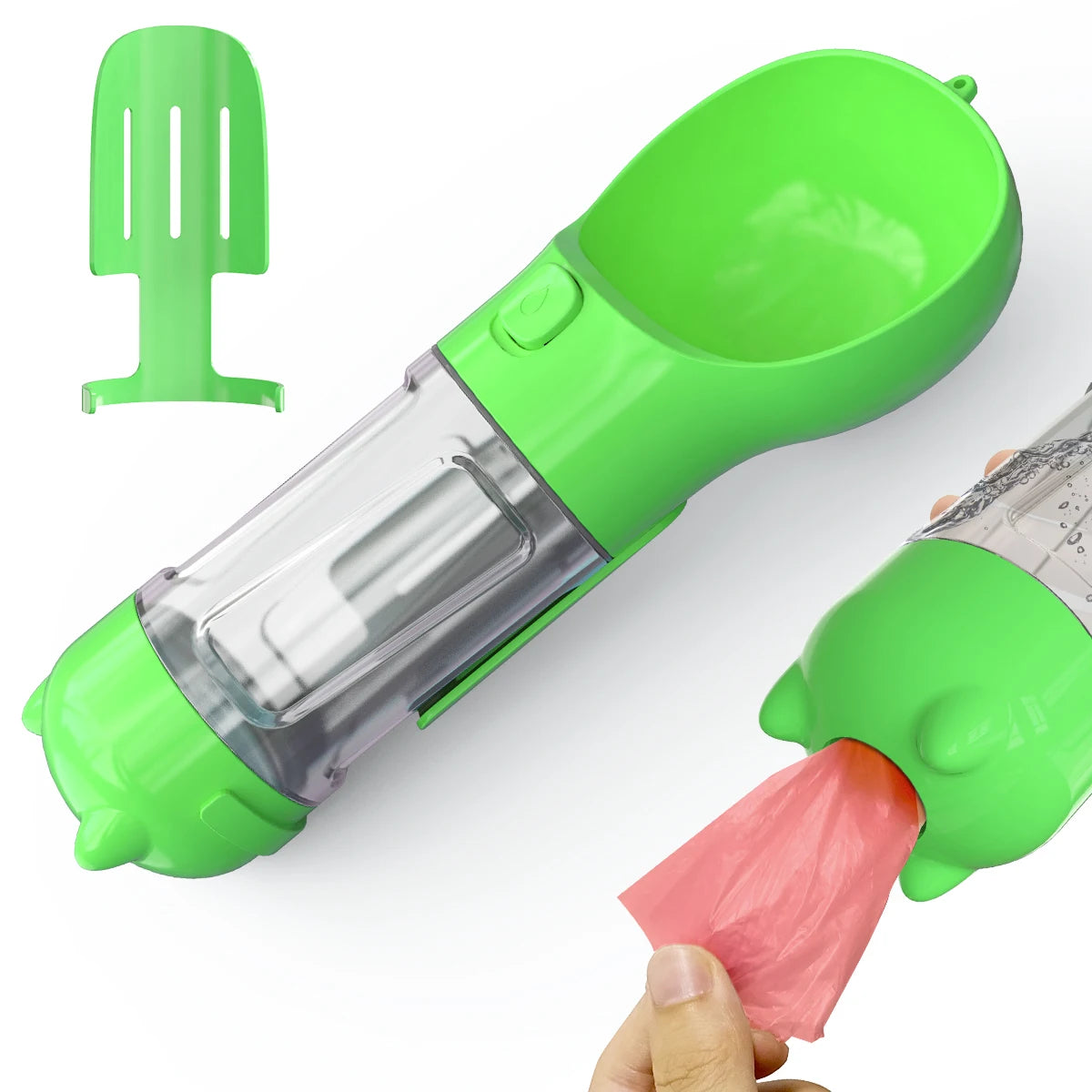 Pet Water Bottle & Poop Bag Dispenser Combo