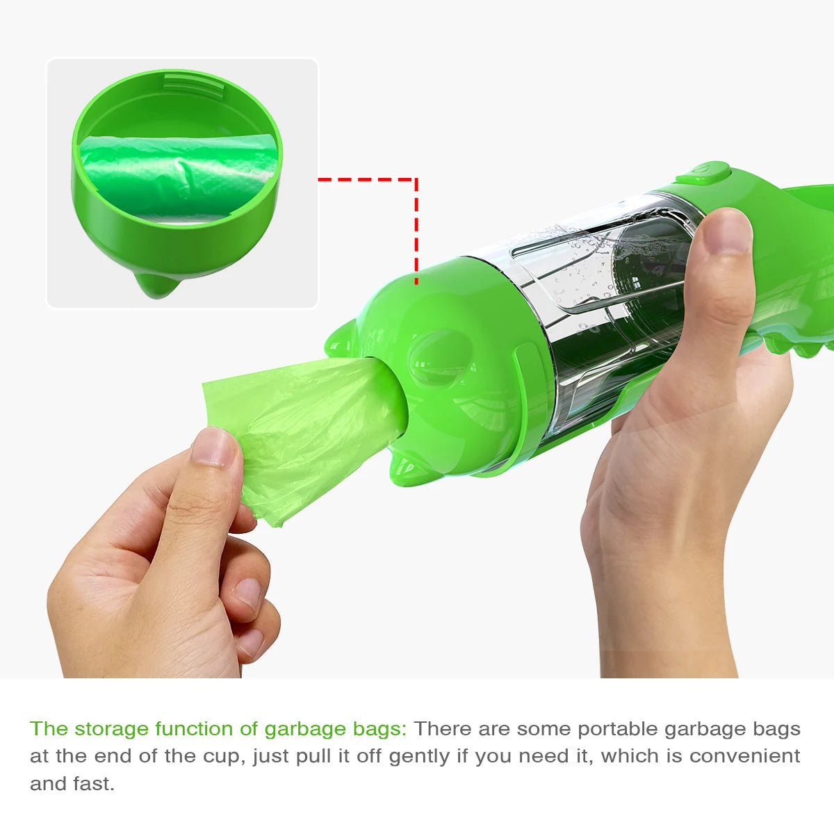 Pet Water Bottle & Poop Bag Dispenser Combo