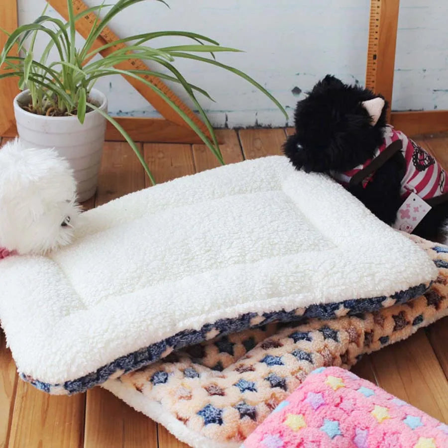 Soft Fleece Pet Travel Blanket & Bed Mat