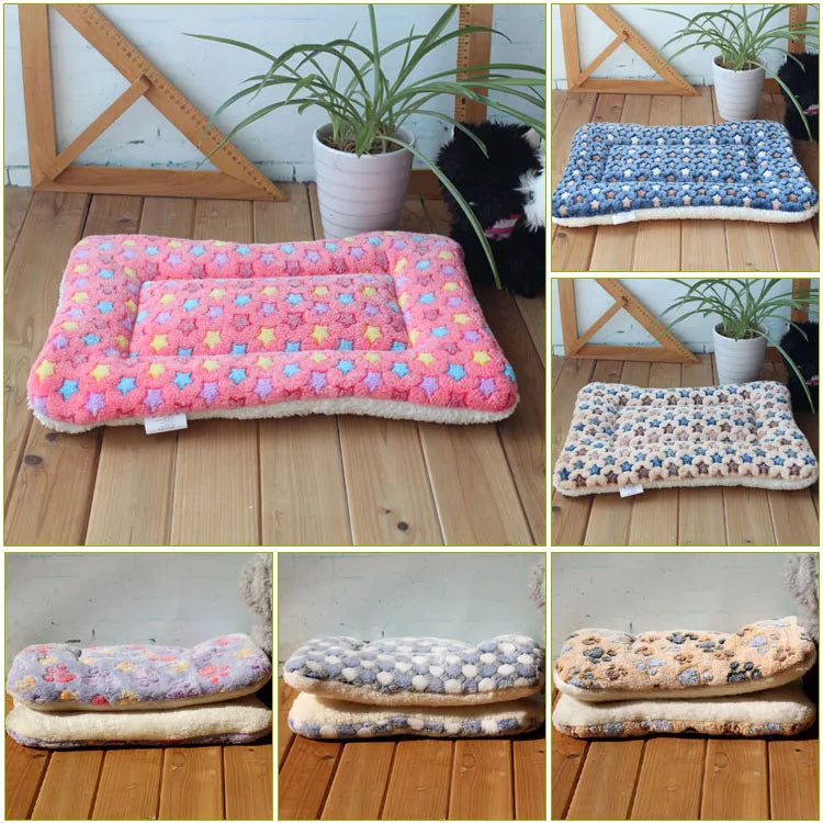 Soft Fleece Pet Travel Blanket & Bed Mat
