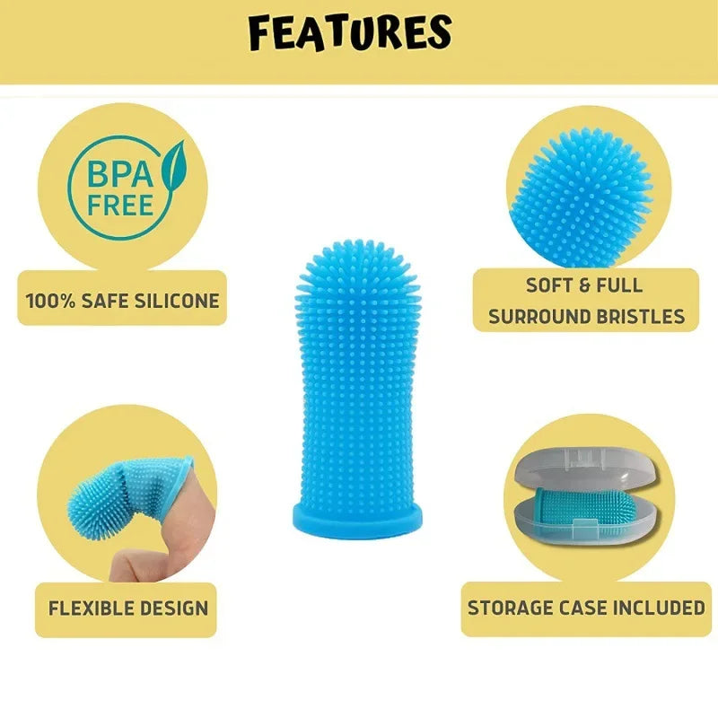 Soft Silicone Finger Toothbrush for Dogs & Cats