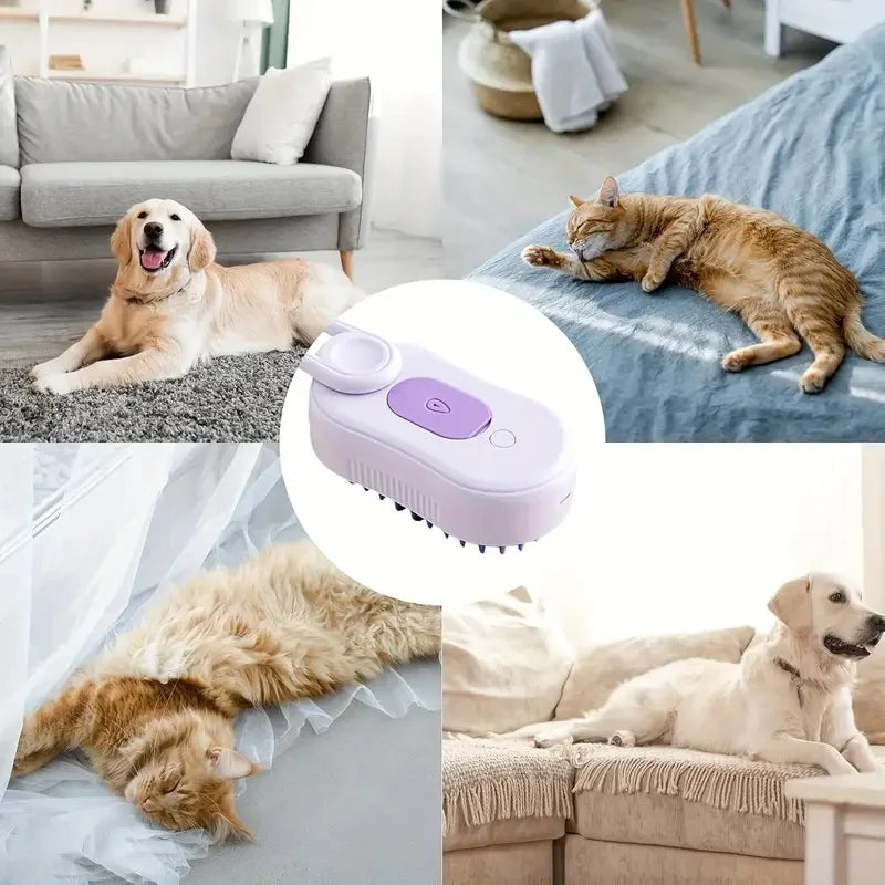 Electric Steam Grooming Brush for Cats & Dogs