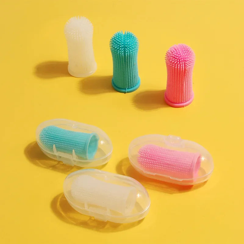 Soft Silicone Finger Toothbrush for Dogs & Cats