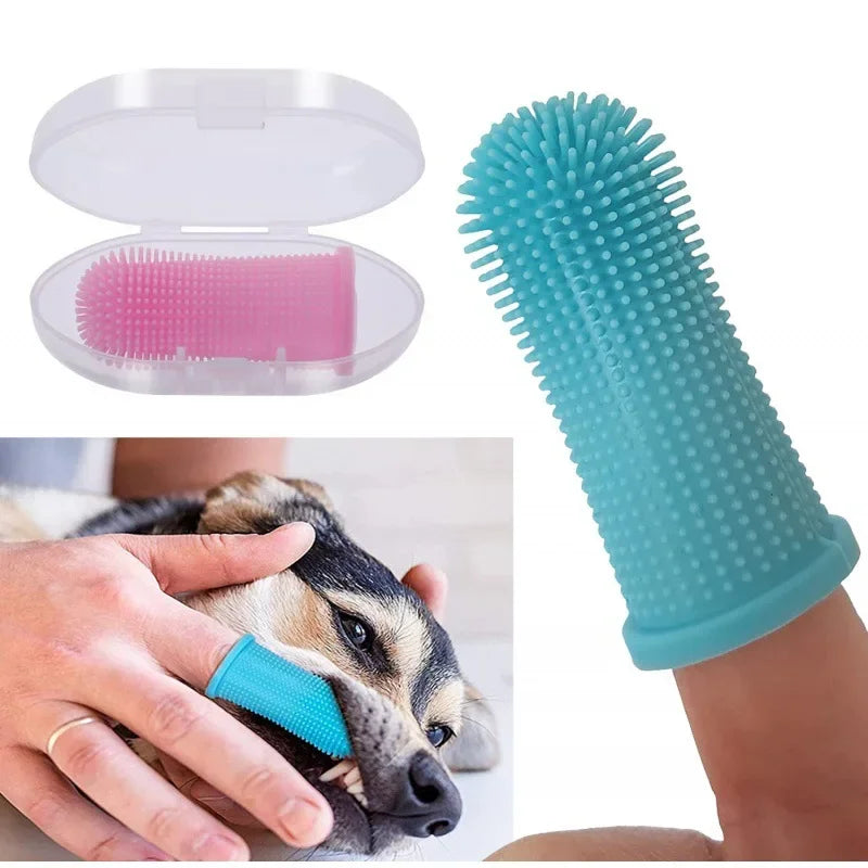 Soft Silicone Finger Toothbrush for Dogs & Cats