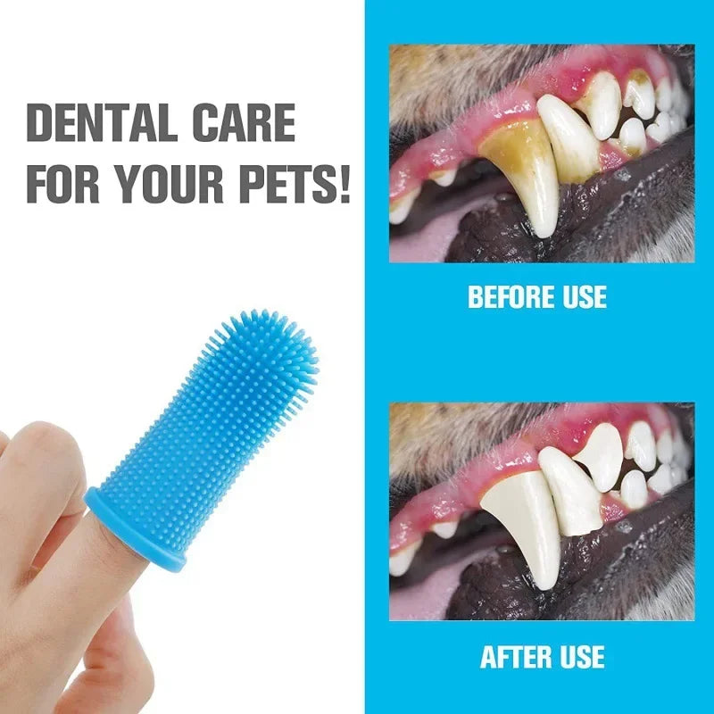 Soft Silicone Finger Toothbrush for Dogs & Cats